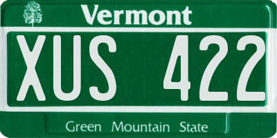 VT license plate XUS422