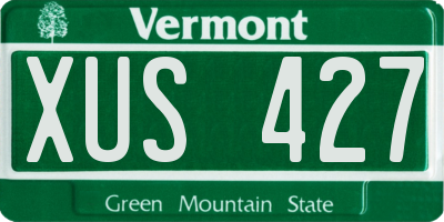 VT license plate XUS427