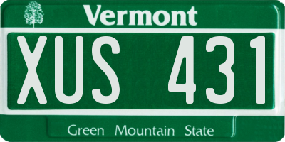 VT license plate XUS431