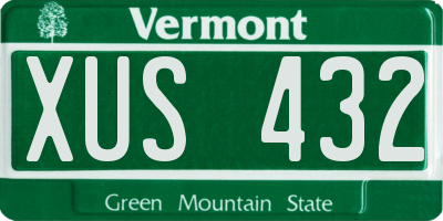 VT license plate XUS432