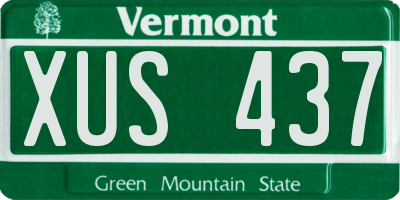 VT license plate XUS437