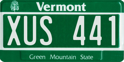 VT license plate XUS441