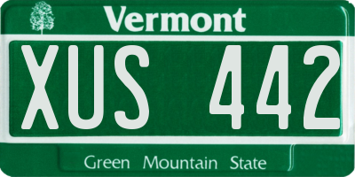 VT license plate XUS442