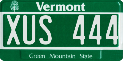 VT license plate XUS444
