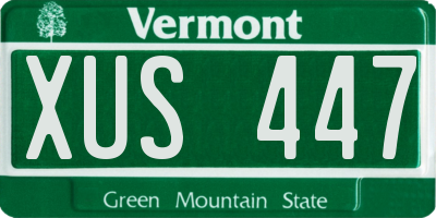 VT license plate XUS447