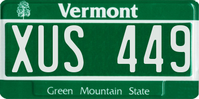 VT license plate XUS449