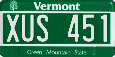 VT license plate XUS451