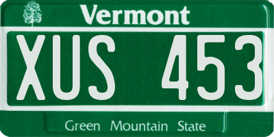 VT license plate XUS453