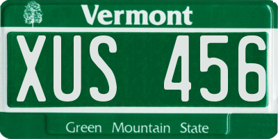 VT license plate XUS456