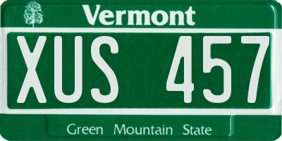 VT license plate XUS457