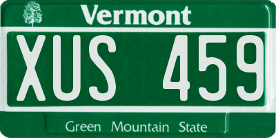VT license plate XUS459