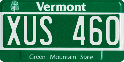 VT license plate XUS460