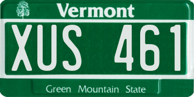 VT license plate XUS461