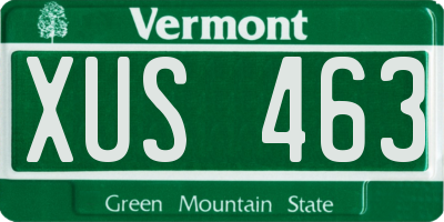 VT license plate XUS463