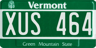 VT license plate XUS464