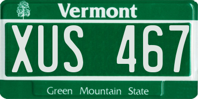 VT license plate XUS467