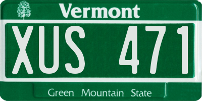 VT license plate XUS471