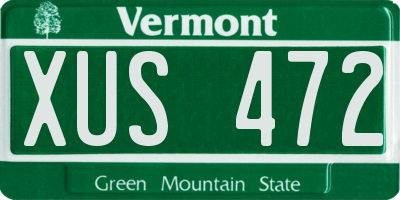 VT license plate XUS472