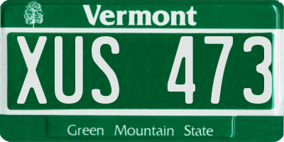 VT license plate XUS473