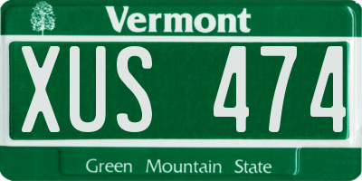 VT license plate XUS474