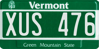 VT license plate XUS476