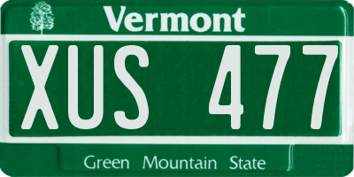 VT license plate XUS477