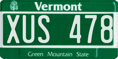 VT license plate XUS478
