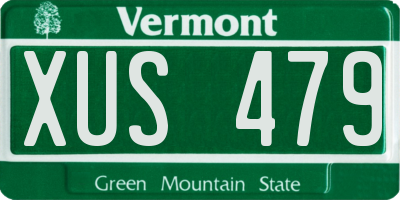 VT license plate XUS479