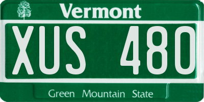VT license plate XUS480