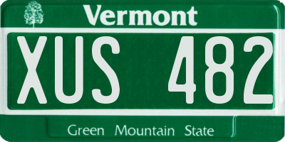 VT license plate XUS482