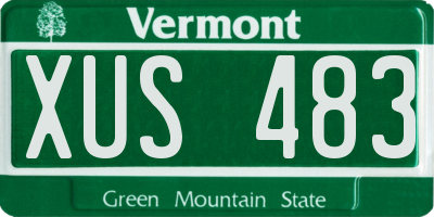 VT license plate XUS483