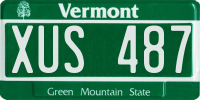 VT license plate XUS487