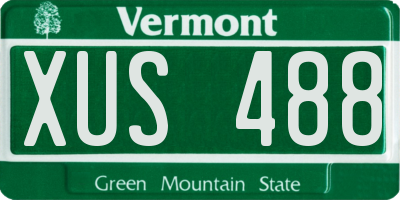VT license plate XUS488