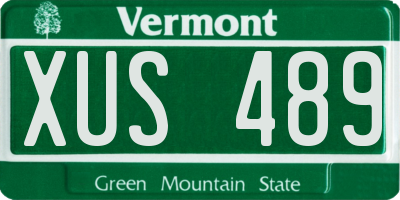 VT license plate XUS489