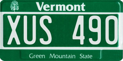 VT license plate XUS490