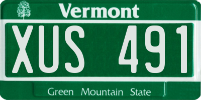 VT license plate XUS491