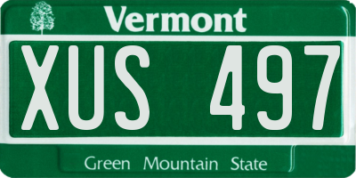 VT license plate XUS497