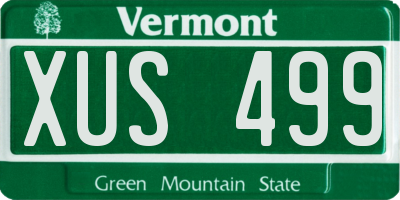 VT license plate XUS499