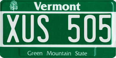 VT license plate XUS505