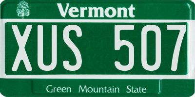 VT license plate XUS507