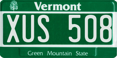VT license plate XUS508
