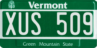 VT license plate XUS509