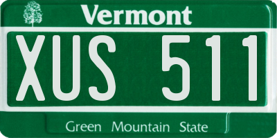 VT license plate XUS511