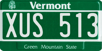 VT license plate XUS513