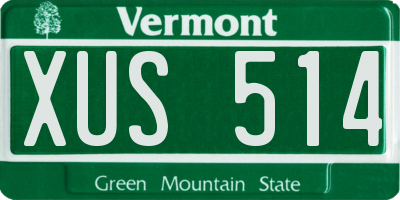 VT license plate XUS514