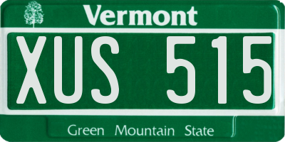 VT license plate XUS515