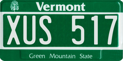 VT license plate XUS517