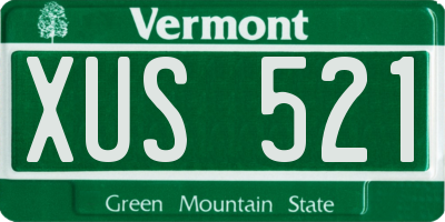 VT license plate XUS521