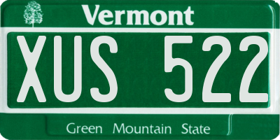 VT license plate XUS522