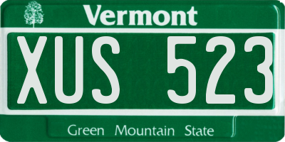 VT license plate XUS523